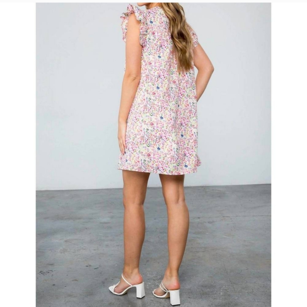 THML Floral Pink and White Dress - Picture 3 of 6